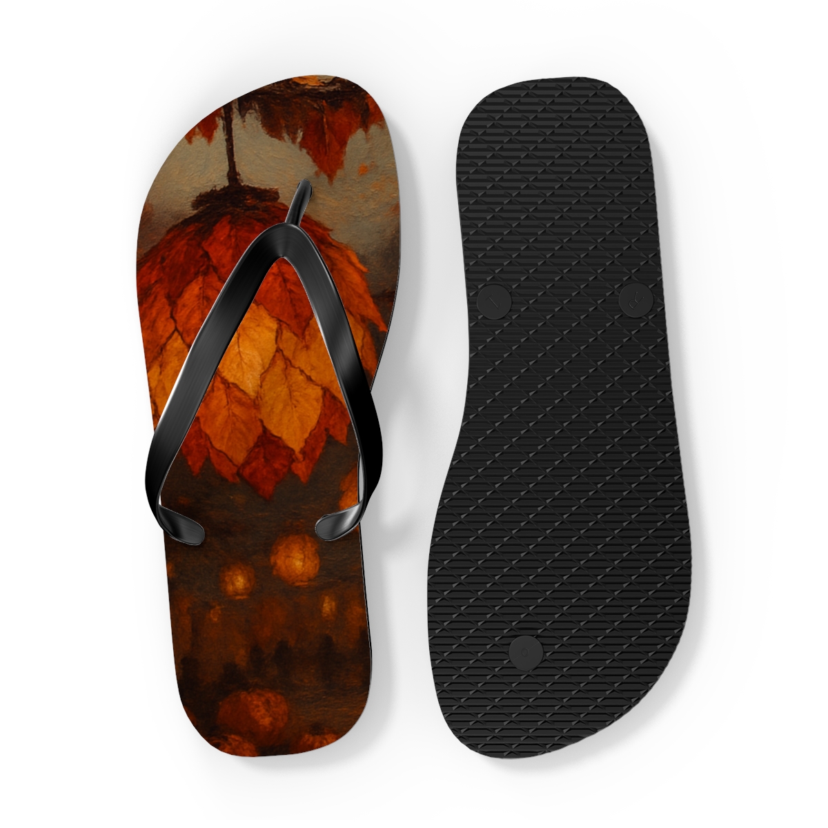 Autumn Lantern Mosaic custom flip flops