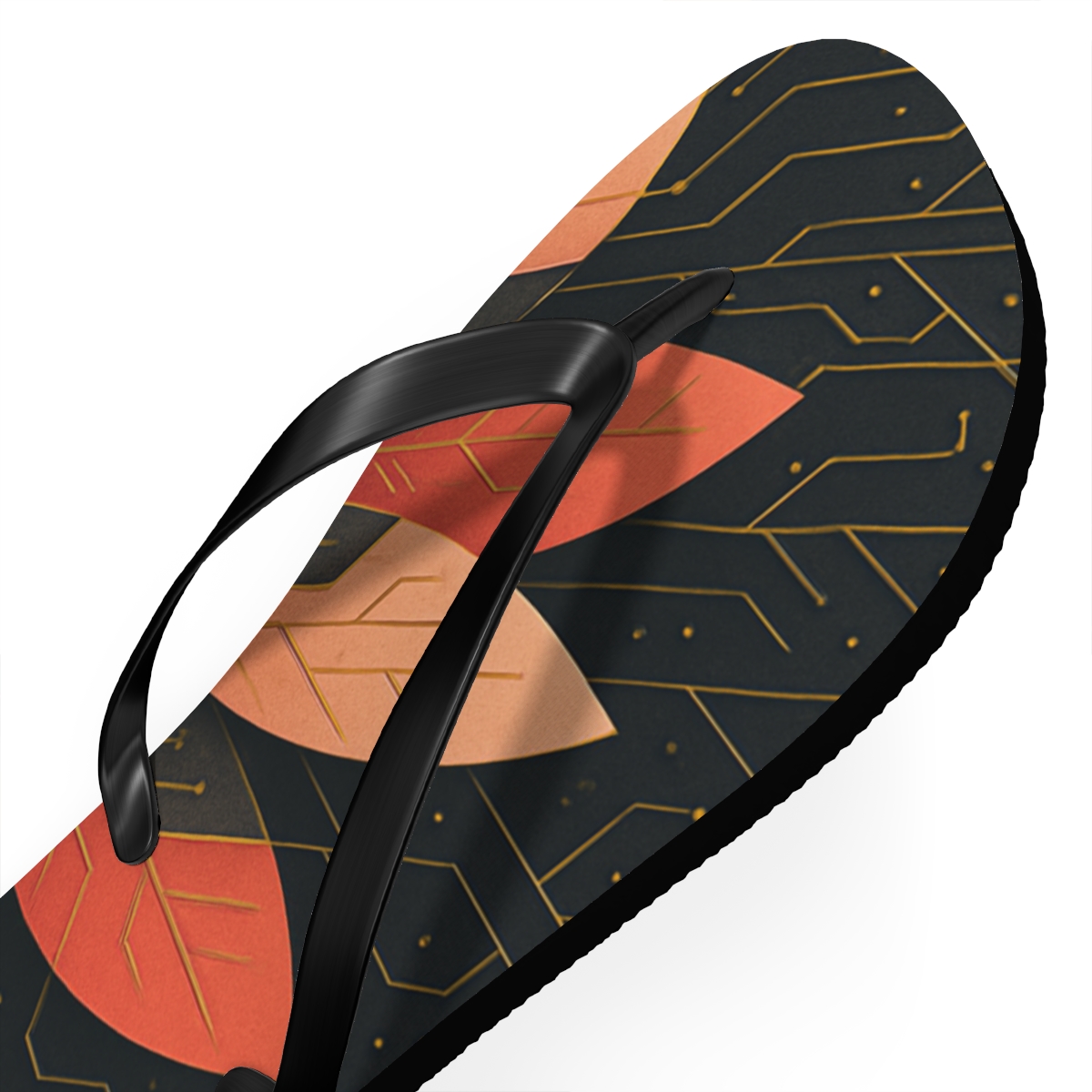 Peony Vein Circuit Weave colorful rubber flip flops