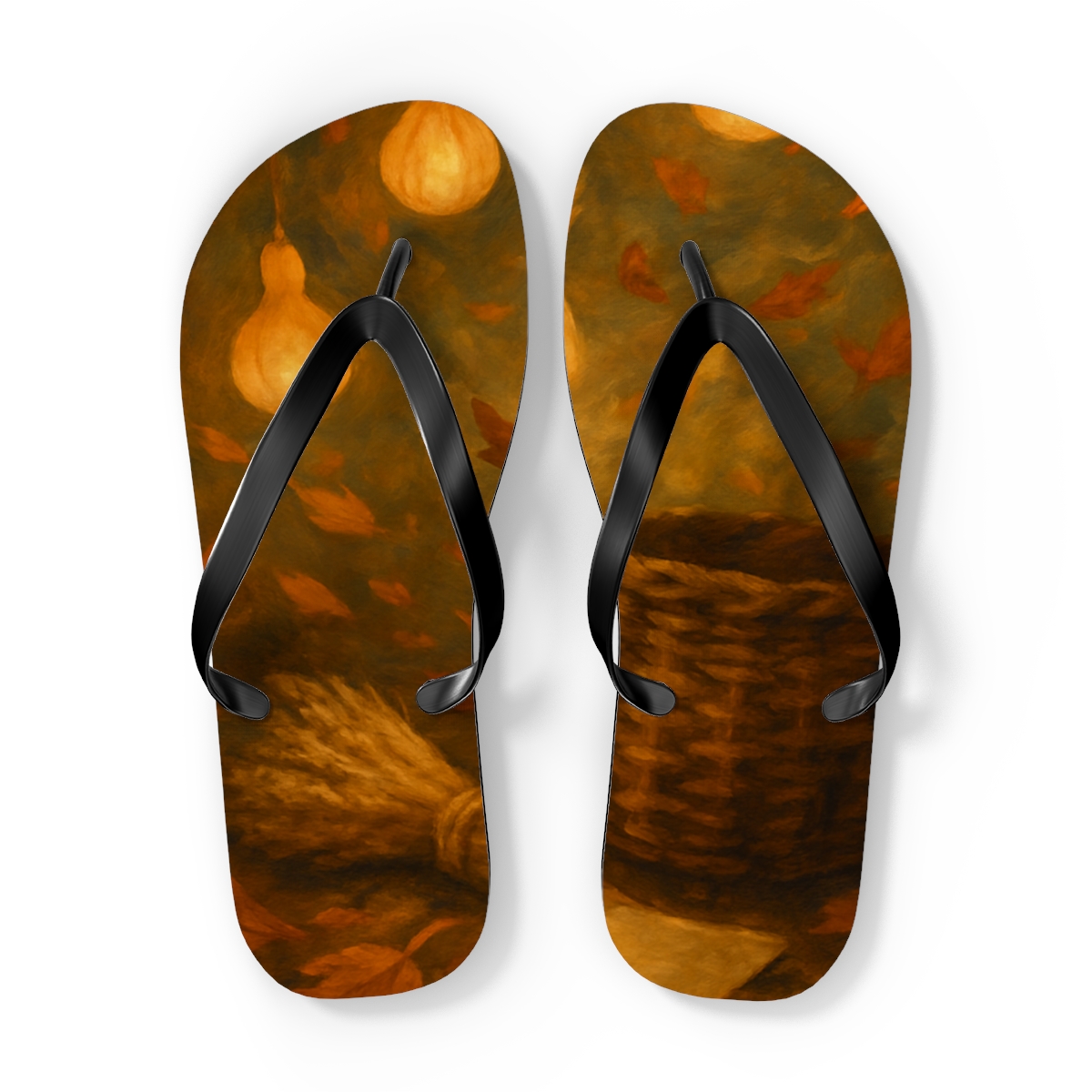 Autumn Lantern Harvest Drift stylish summer flip flops