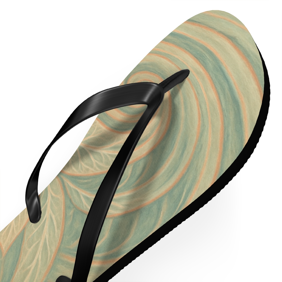 Serene Spiral Bloom Flip Flops