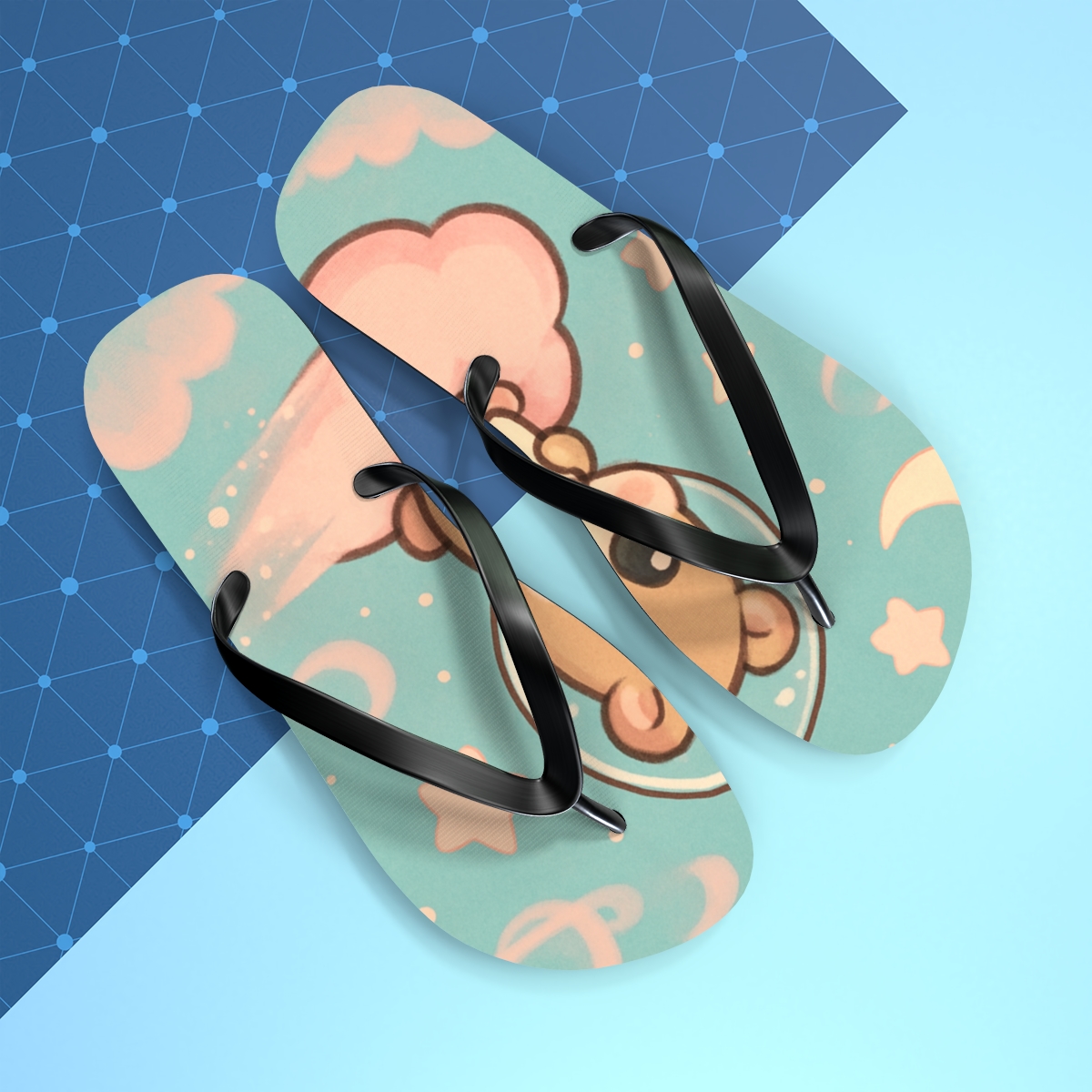 Cozy Comet Hamster Mail stylish summer flip flops