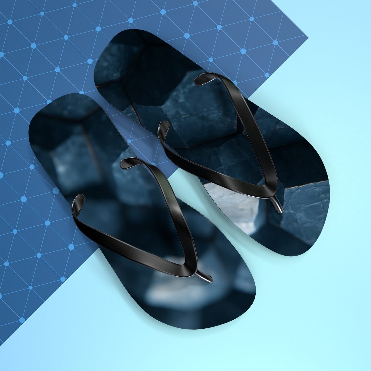 Mineral Facet Echo Field personalized beach flip flops