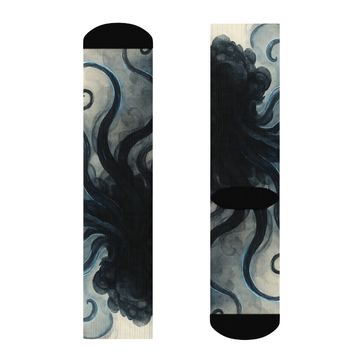 Octopus Ink Bloom Calligraphy designer logo socks