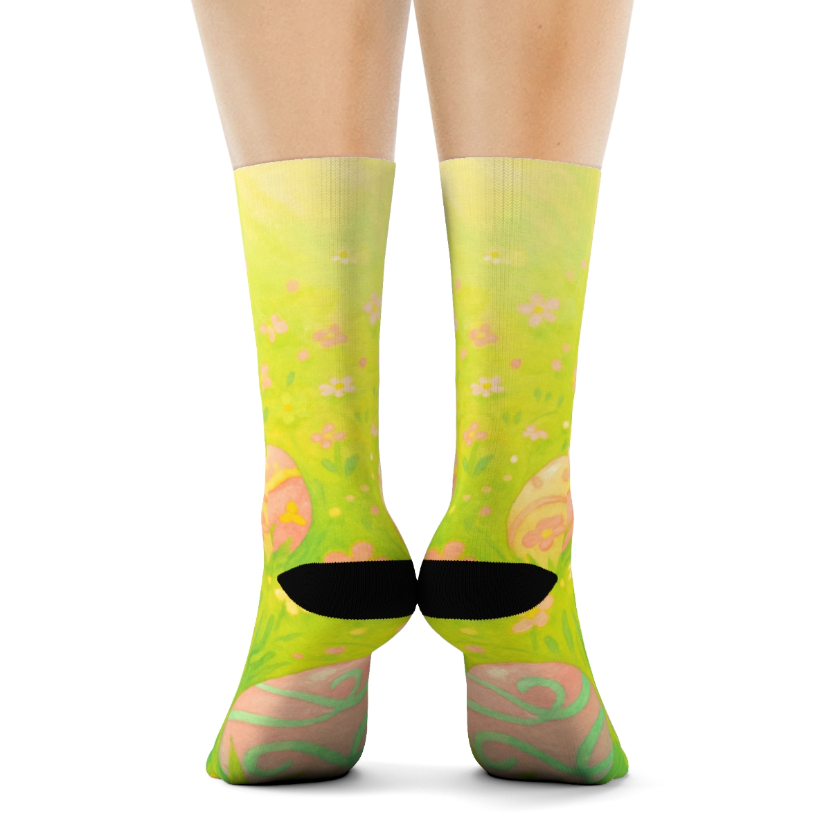 Spring Ribbon Egg Meadow stylish patterned socks