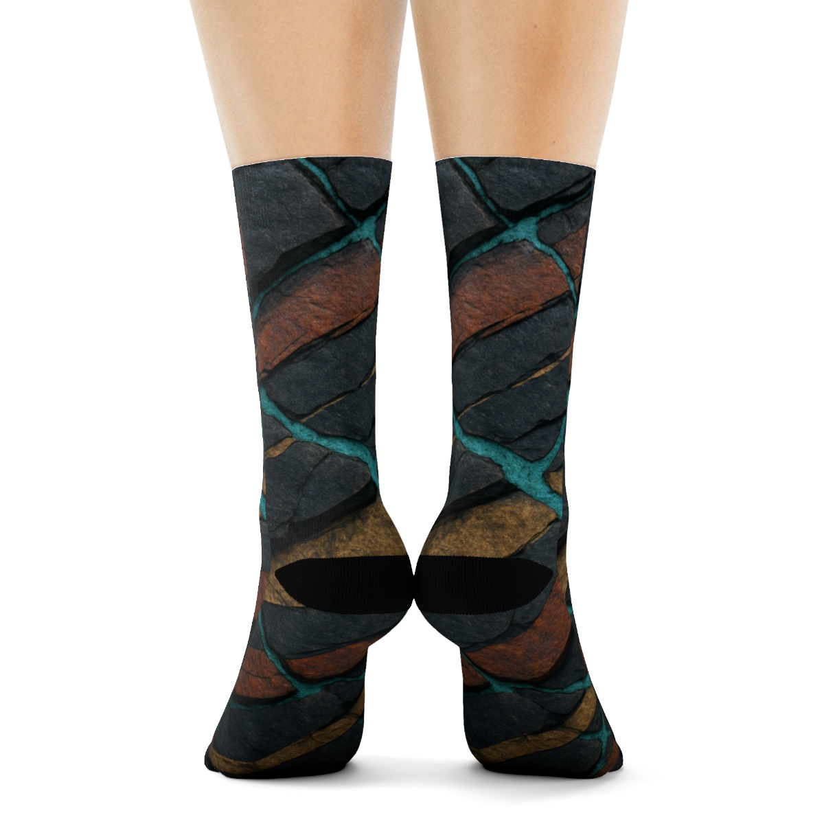 Prismatic Faultline Tapestry designer logo socks