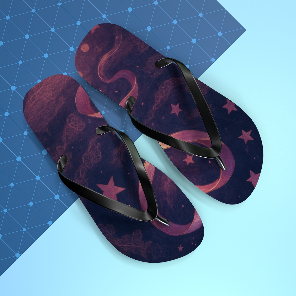 Valentine Aurora Ribbon Night soft sole flip flops
