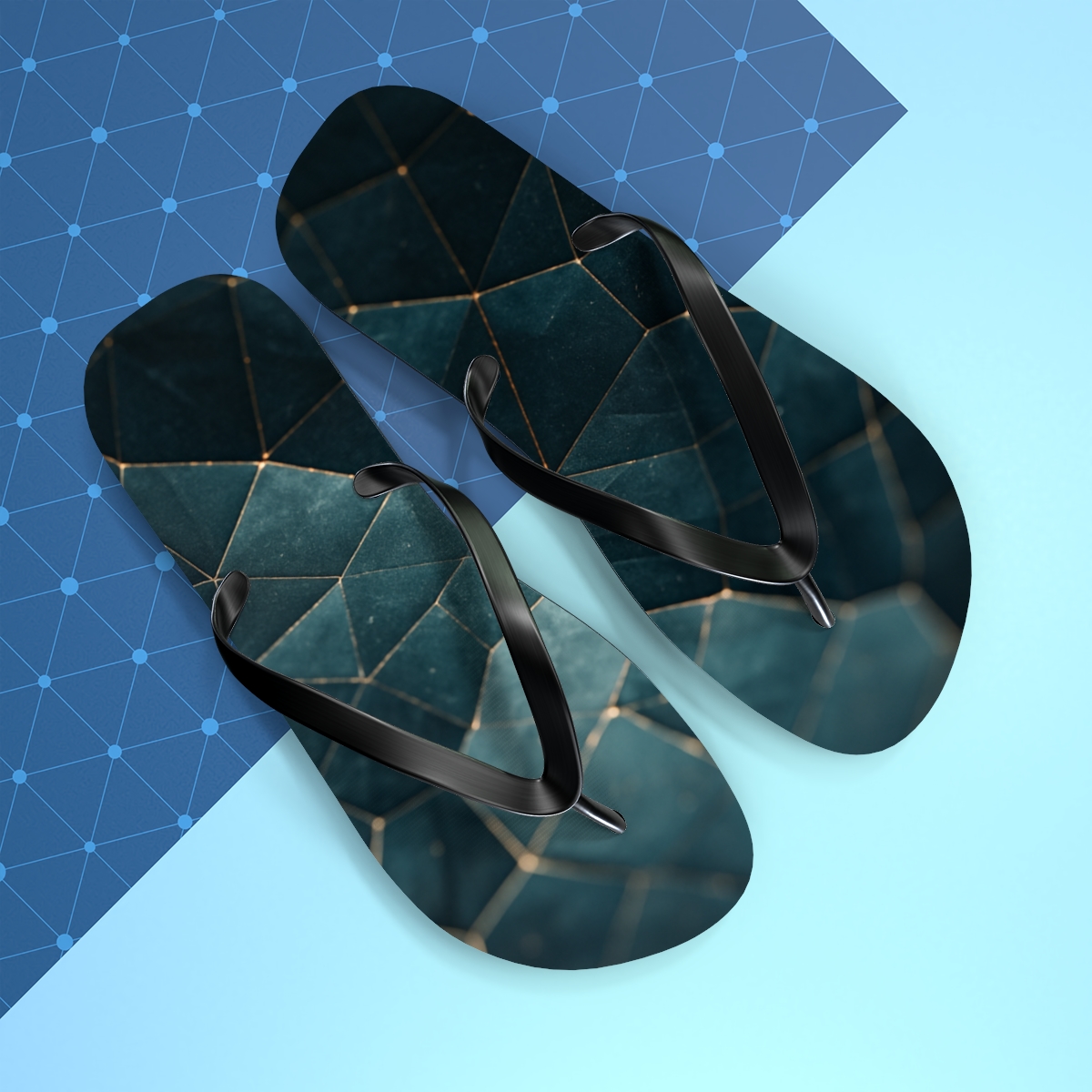 Mineral Facet Wavefront colorful rubber flip flops