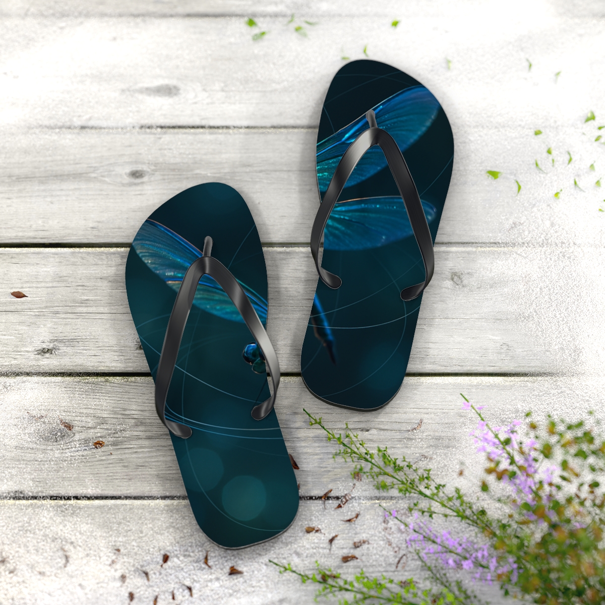 Prismatic Hover Of The Dragonfly unique graphic flip flops