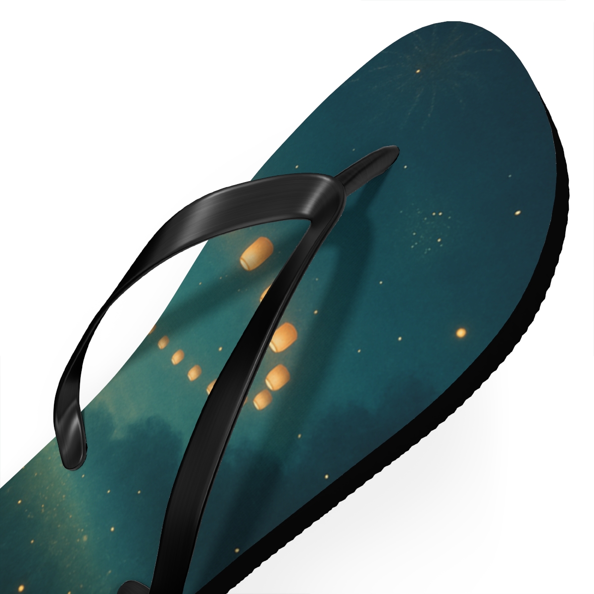 Midsummer Firefly Lantern Drift designer logo flip flops