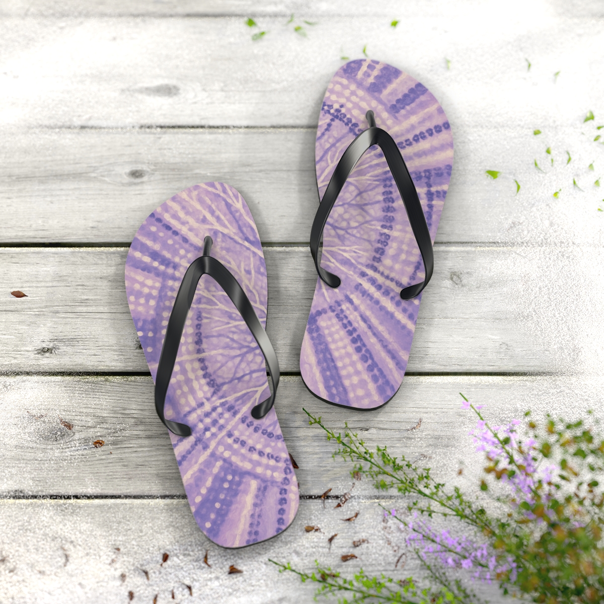 Lavender Vein Breeze Flip Flops