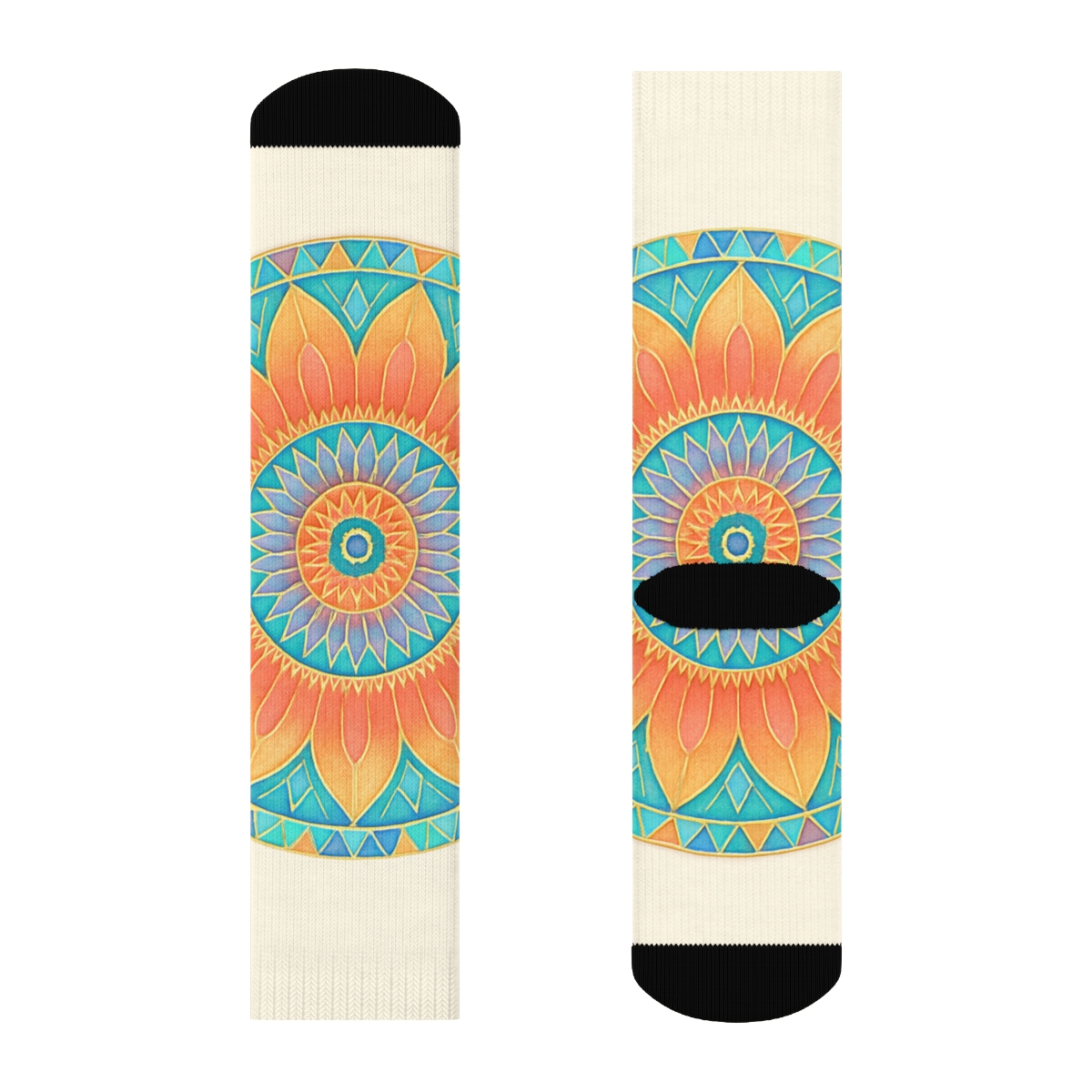 Prismatic Orbit Rosette trendy colorful socks