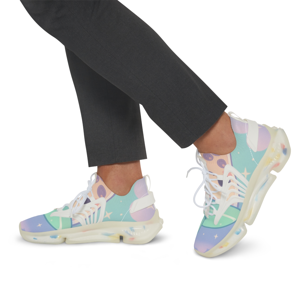 Cosmic Bubble Tea Constellation personalized athletic sneakers