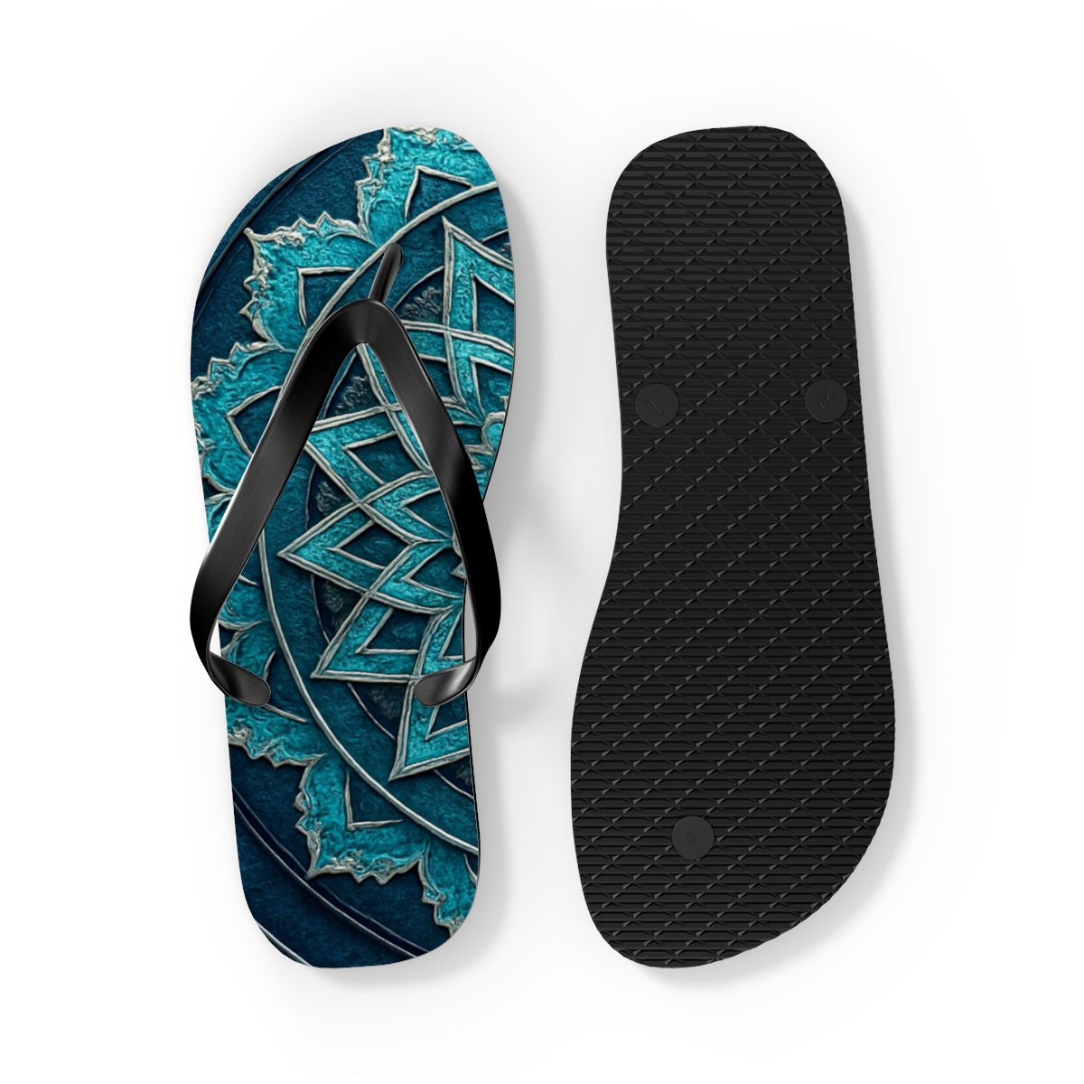 Luminous Mandala Wave Flip Flops