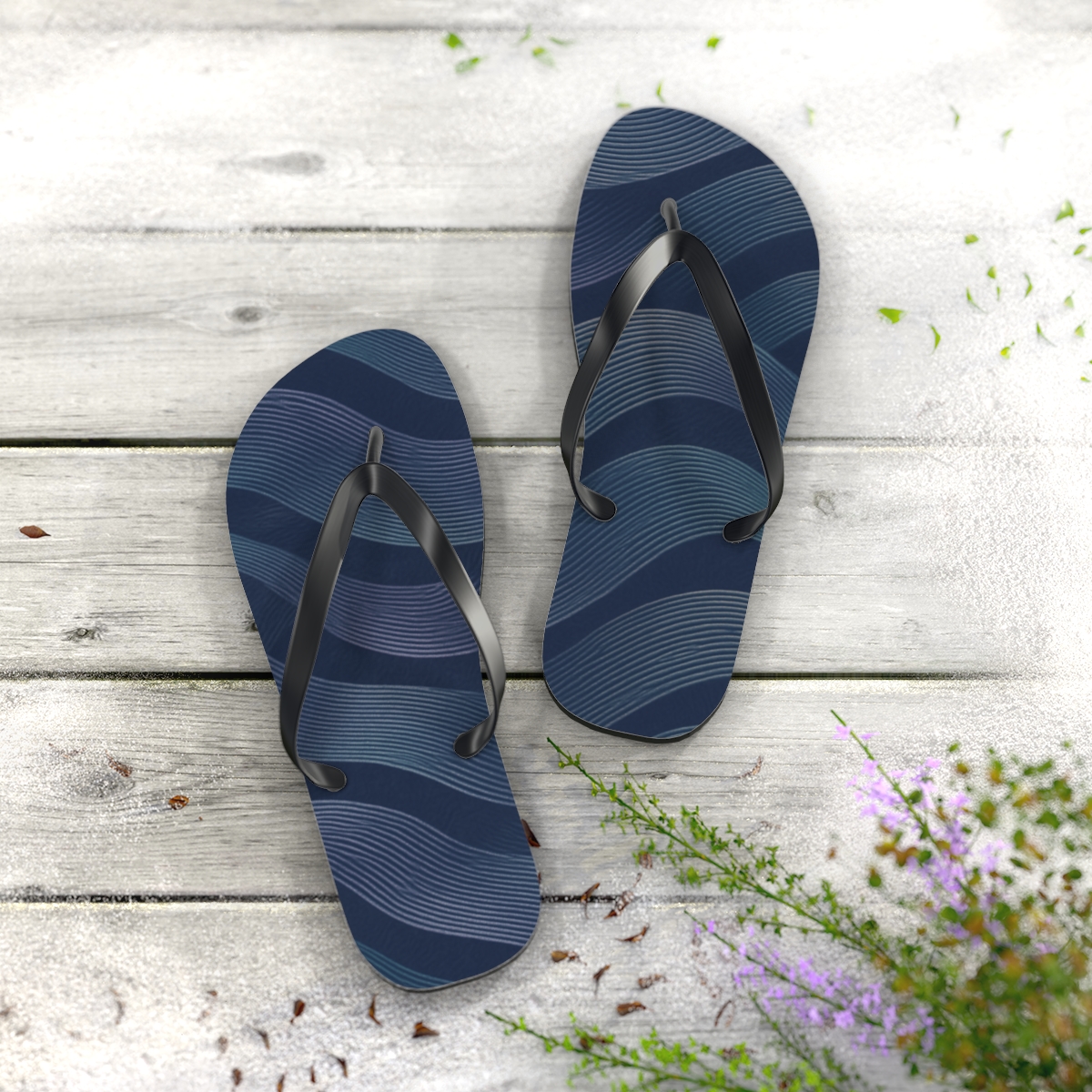 Moire Nebula Weave stylish summer flip flops