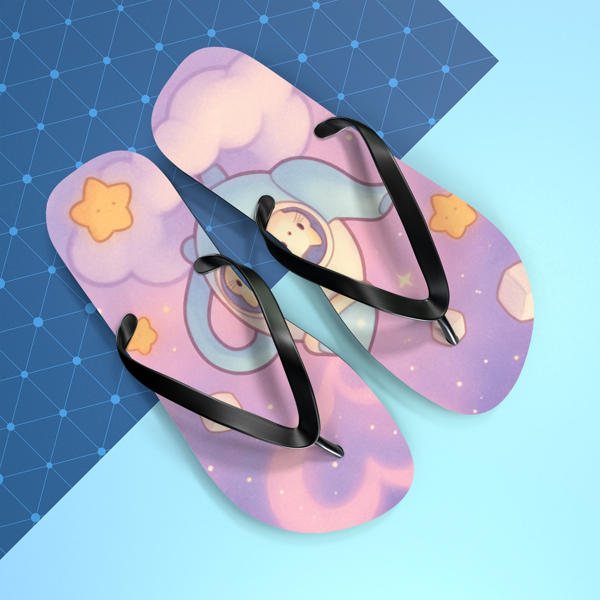 Cozy Teapot Nebula Sleepover stylish summer flip flops