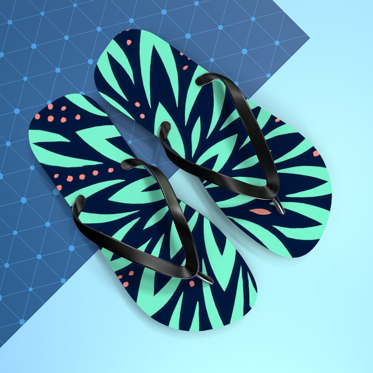 Orchid Fractal Stripe Bloom stylish summer flip flops