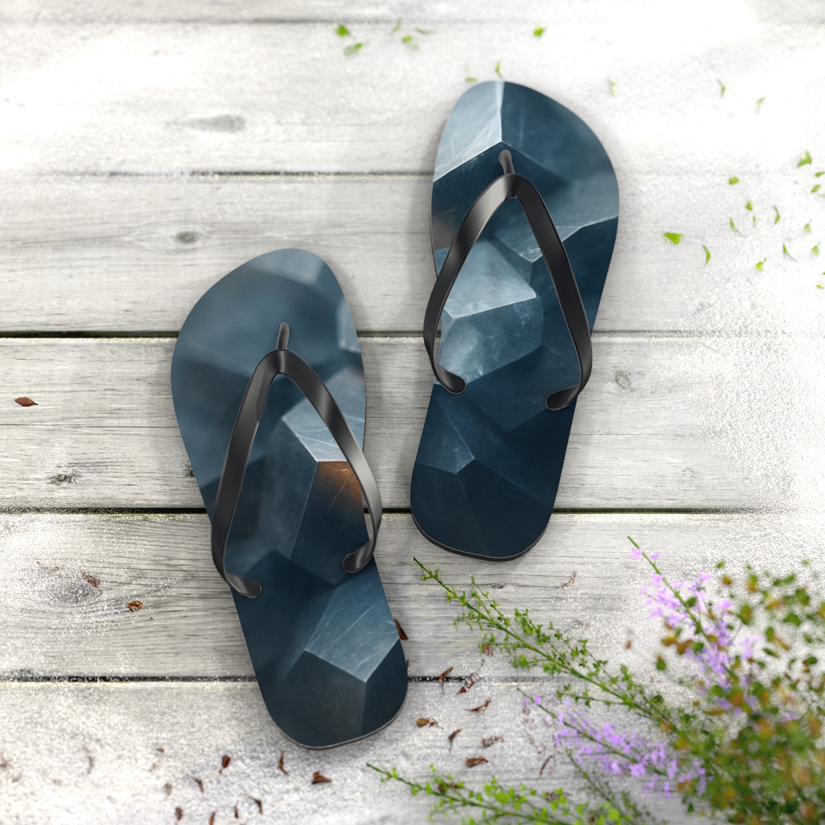 Mineral Facet Tessellation Drift custom flip flops