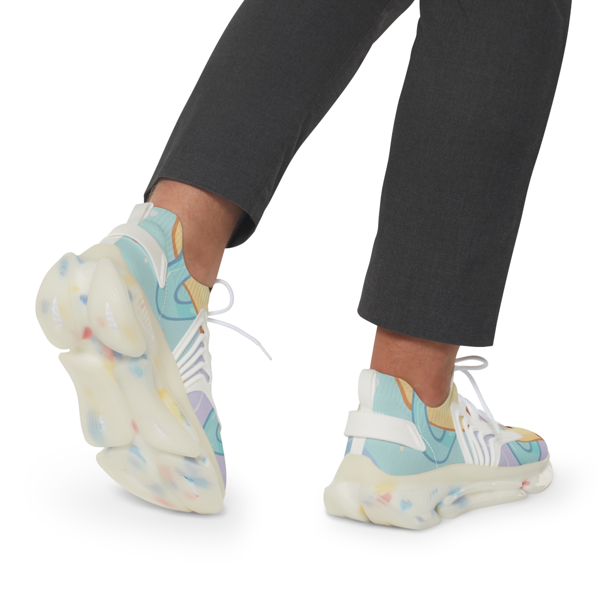 Pastel Planet Pudding Pals unique printed sneakers