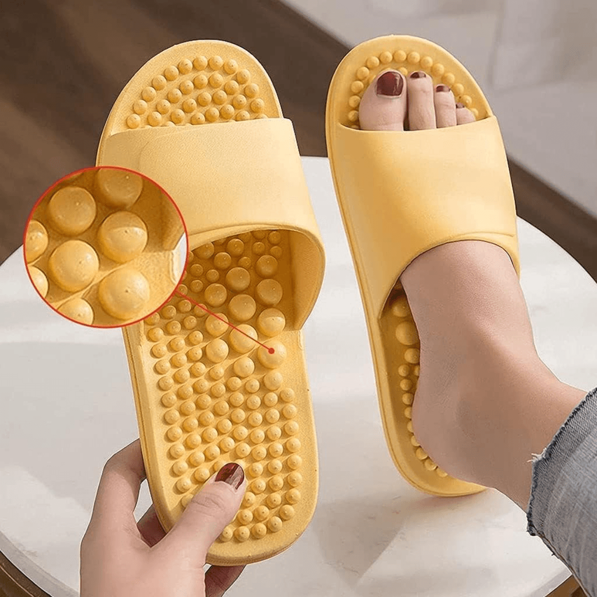 Memory Foam Massage Slippers – Acupressure Comfort and Support - Cloud Cushion Slides