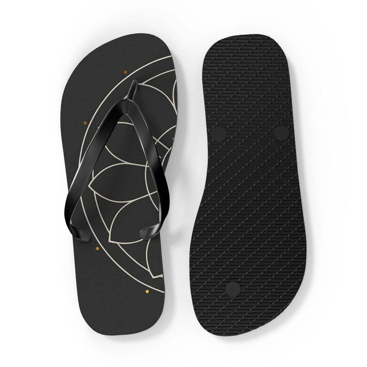 Minimal Orbit Petal Dial designer logo flip flops