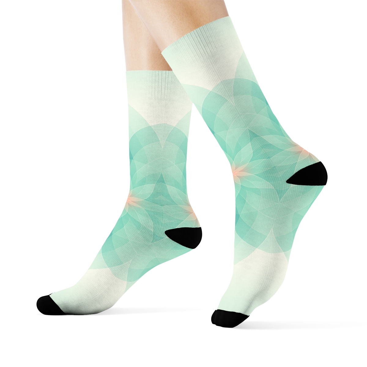 Orbiting Petal Lattice designer logo socks