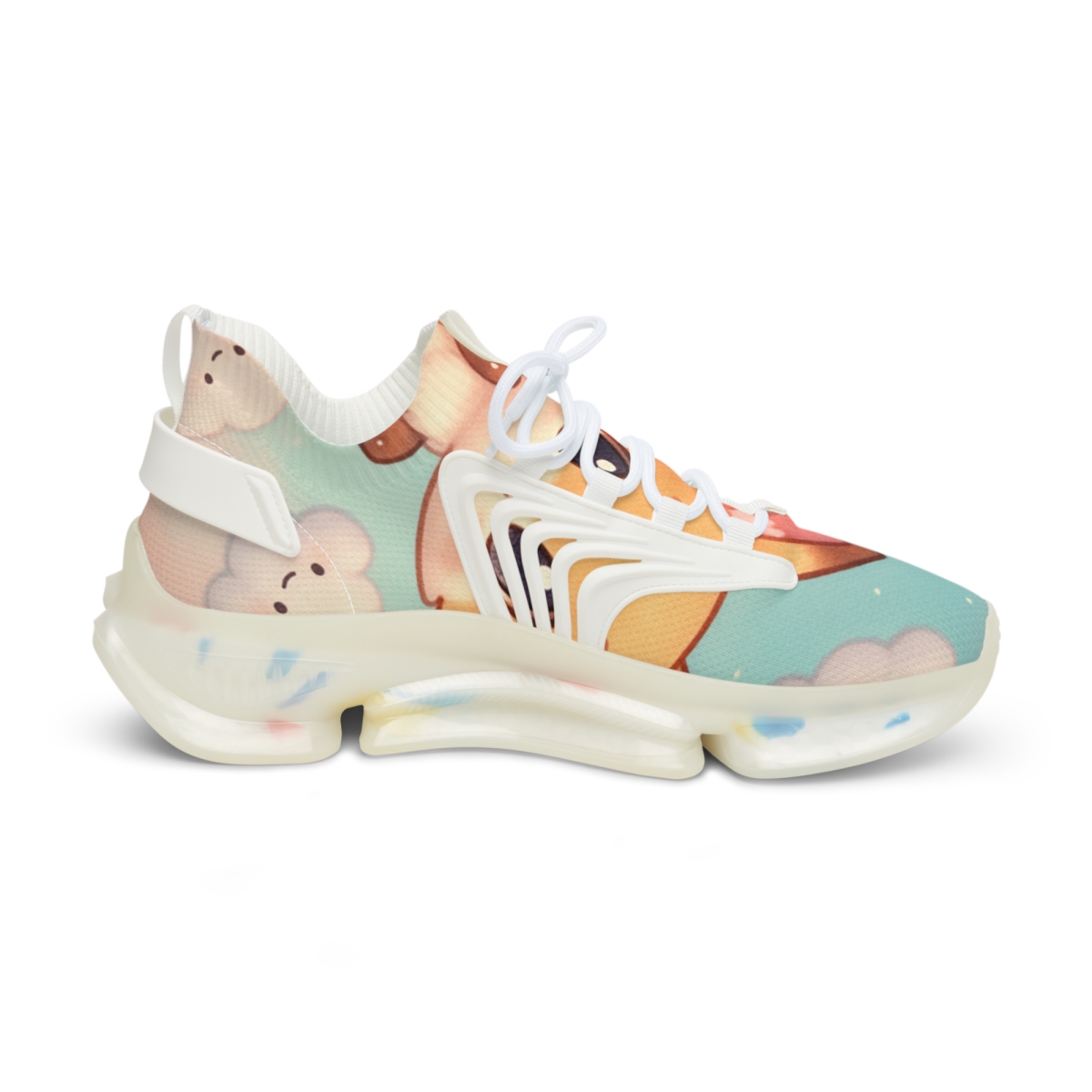 Cotton Candy Fox Float unique printed sneakers
