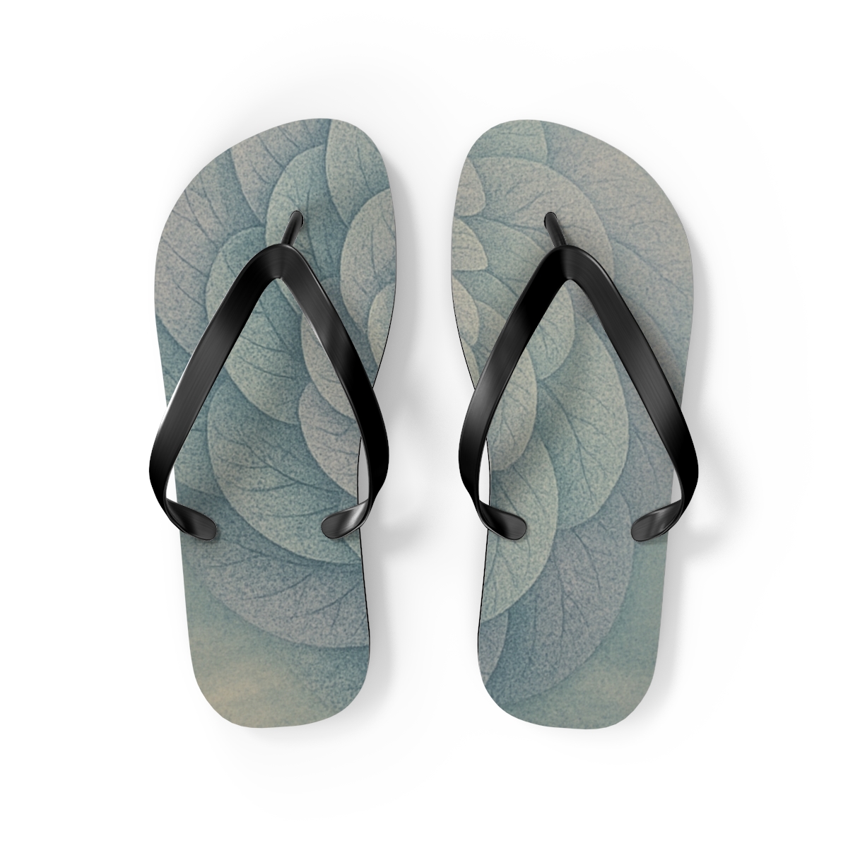Teal Blossom Swirl Flip Flops