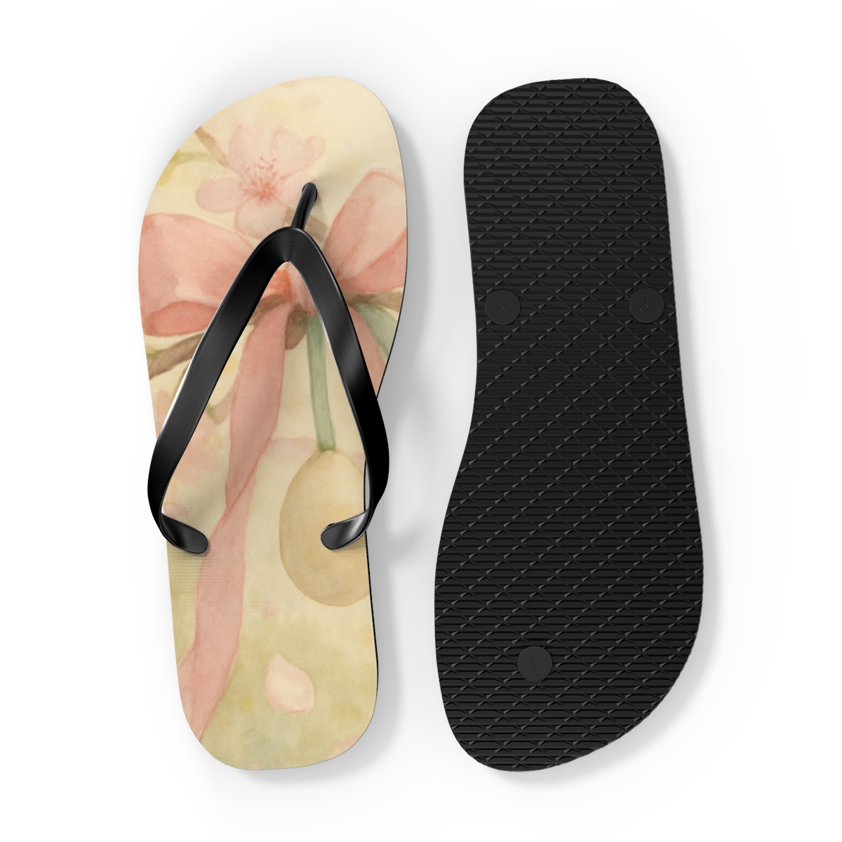 Blossom Ribbon Morning unique graphic flip flops