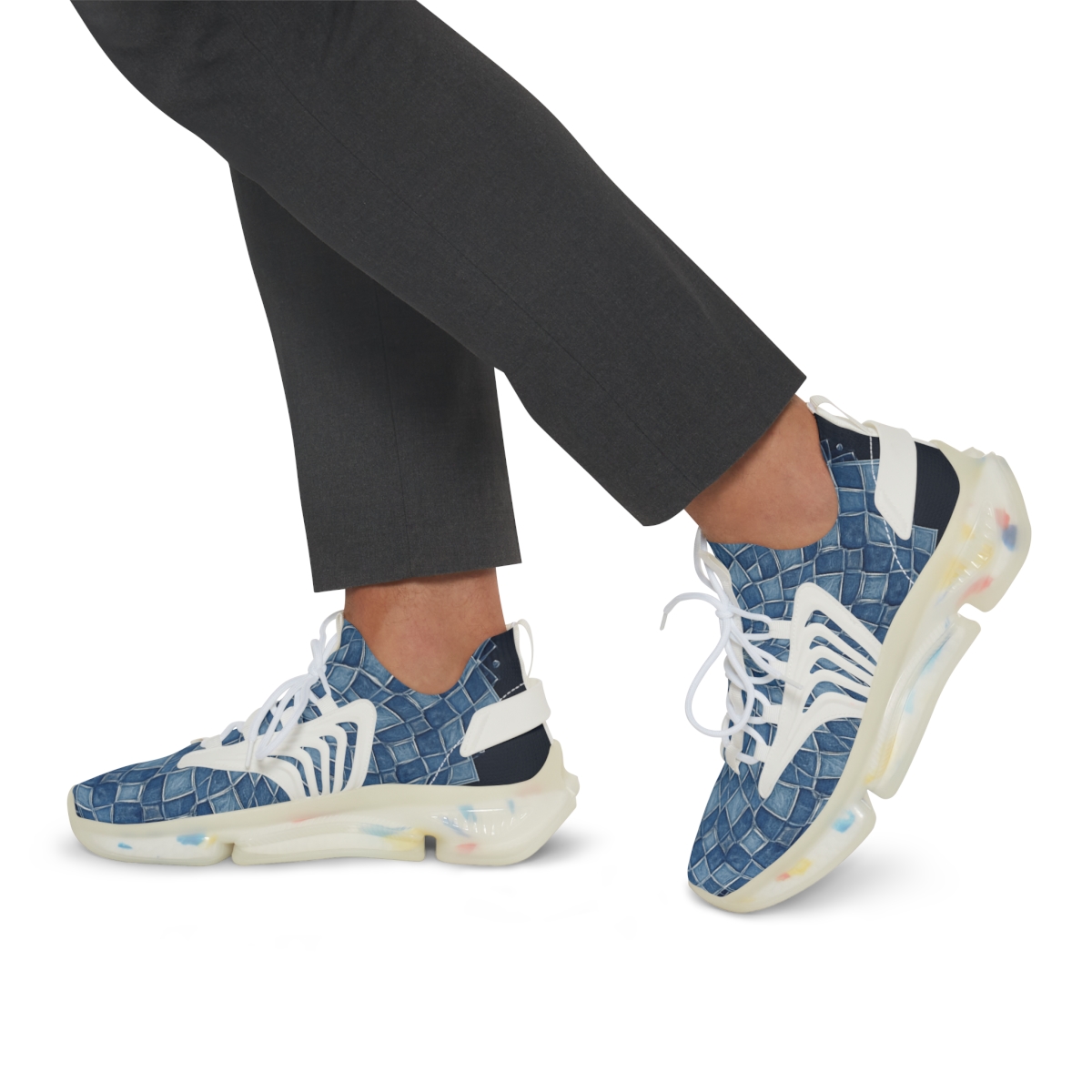 Crystal Lattice Bloom unique printed sneakers