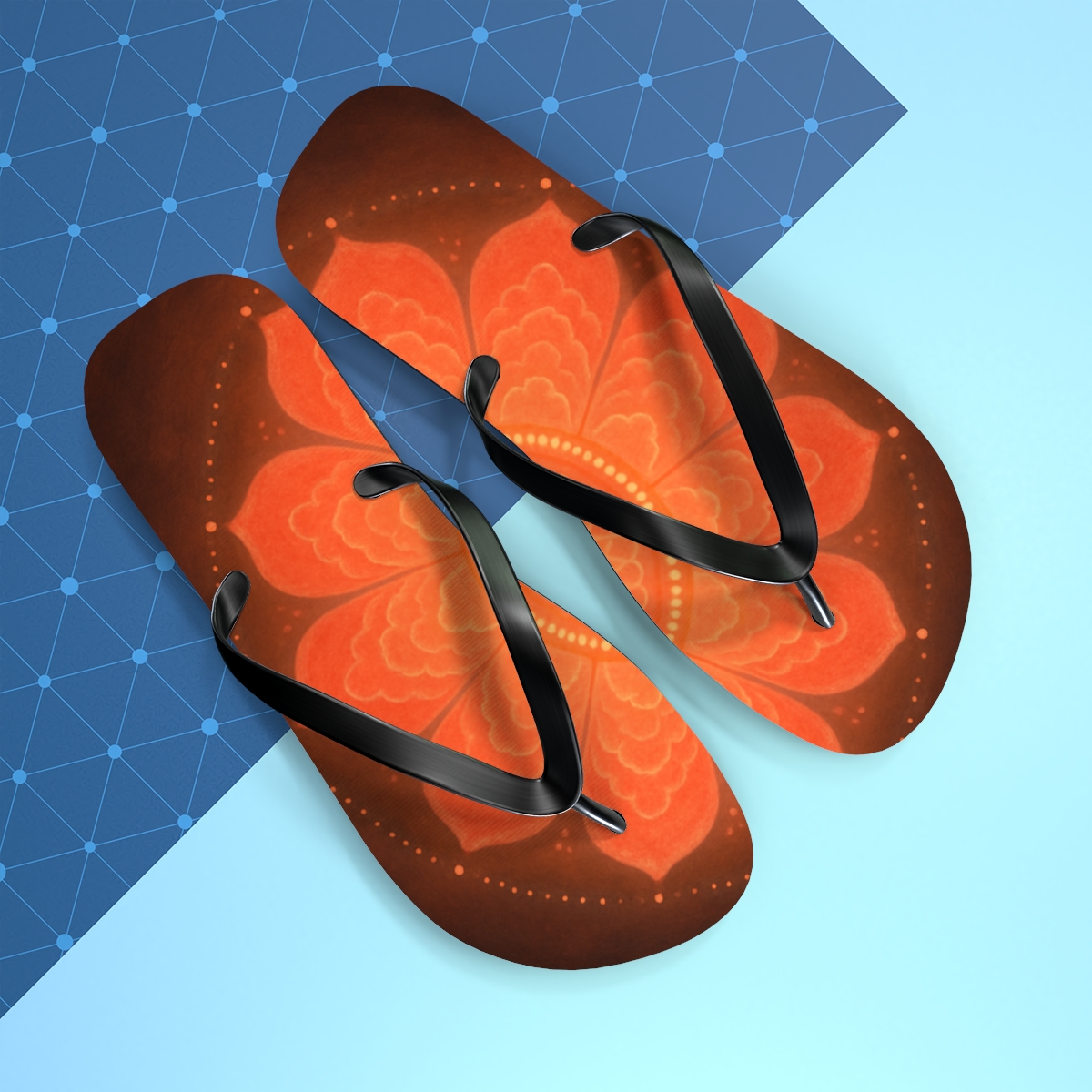 Petal Halo Fractal unique graphic flip flops