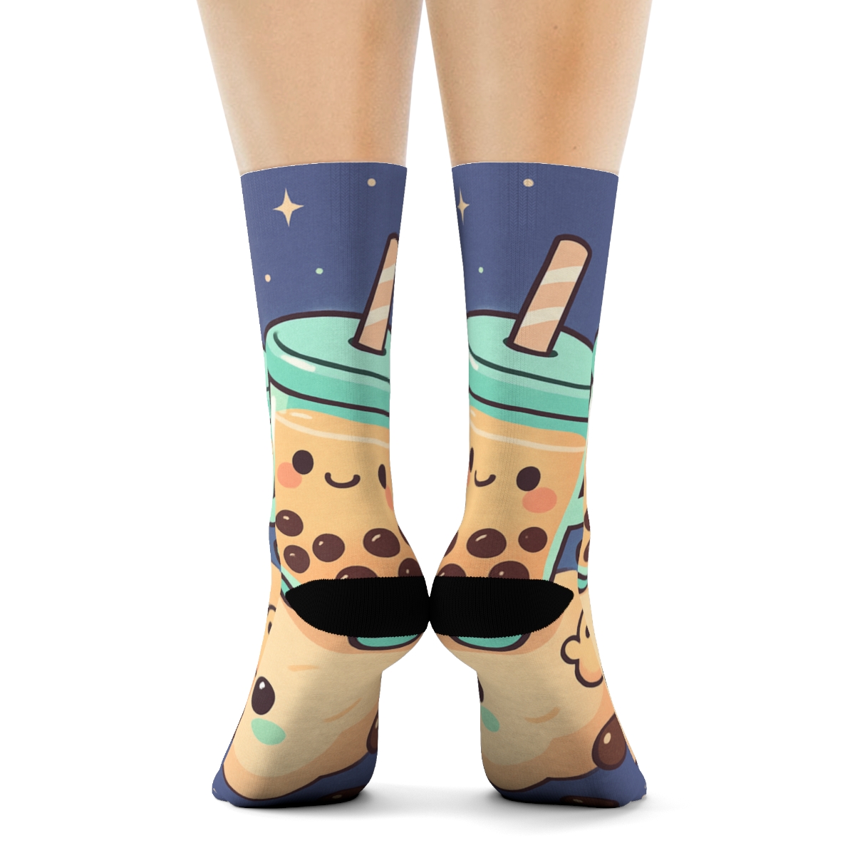 Mint Comet Bubble Tea Buddies trendy colorful socks