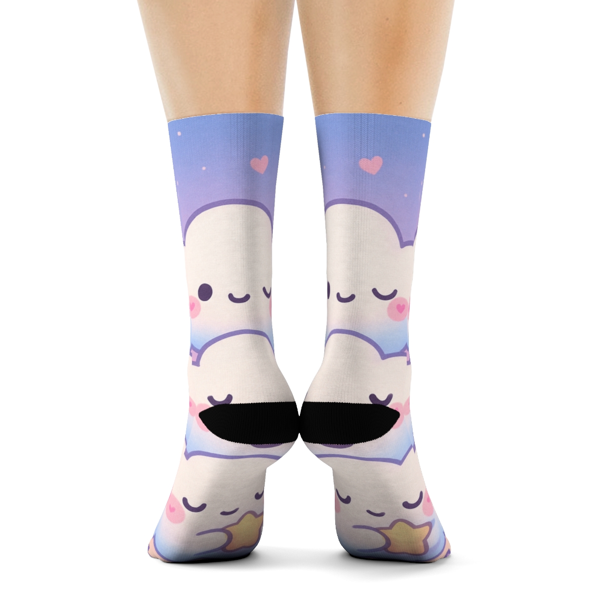 Dreamy Pastel Cloud Crew Socks