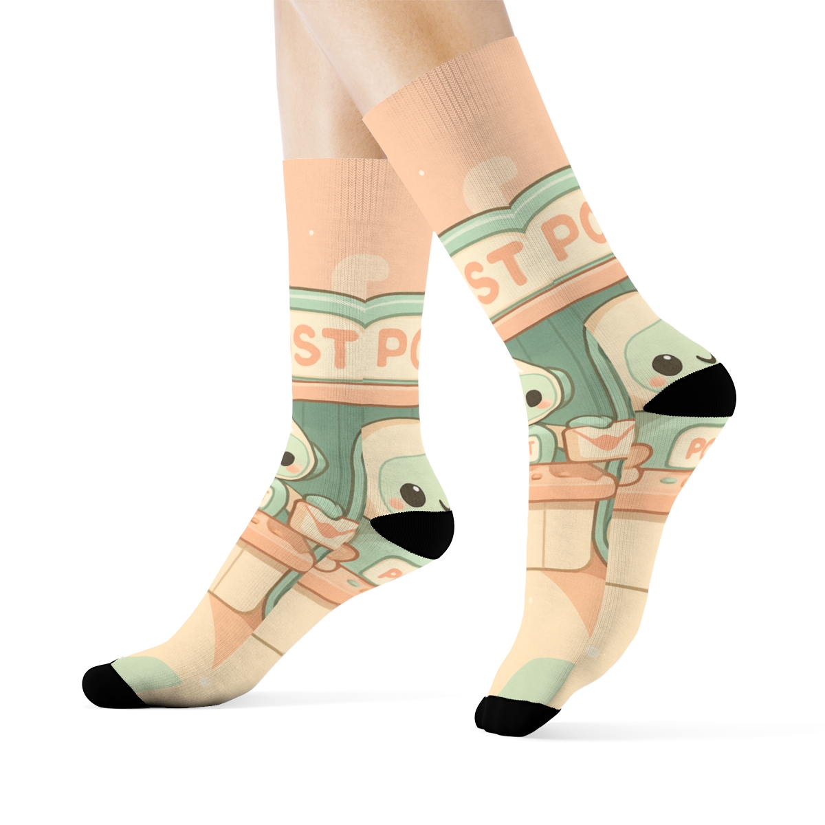 Pastel Planet Post Office personalized cozy socks