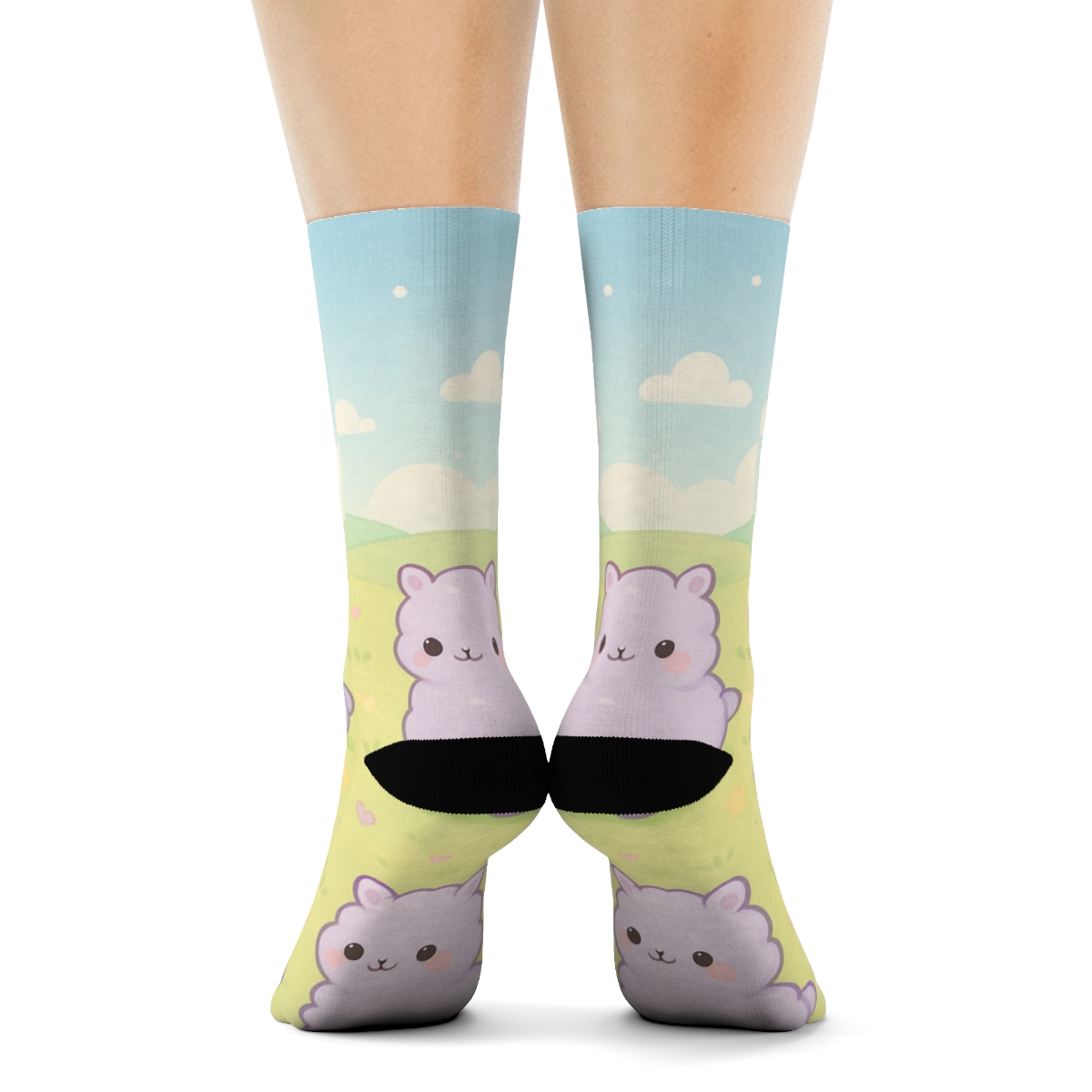 Cotton Candy Alpaca Meadow designer logo socks
