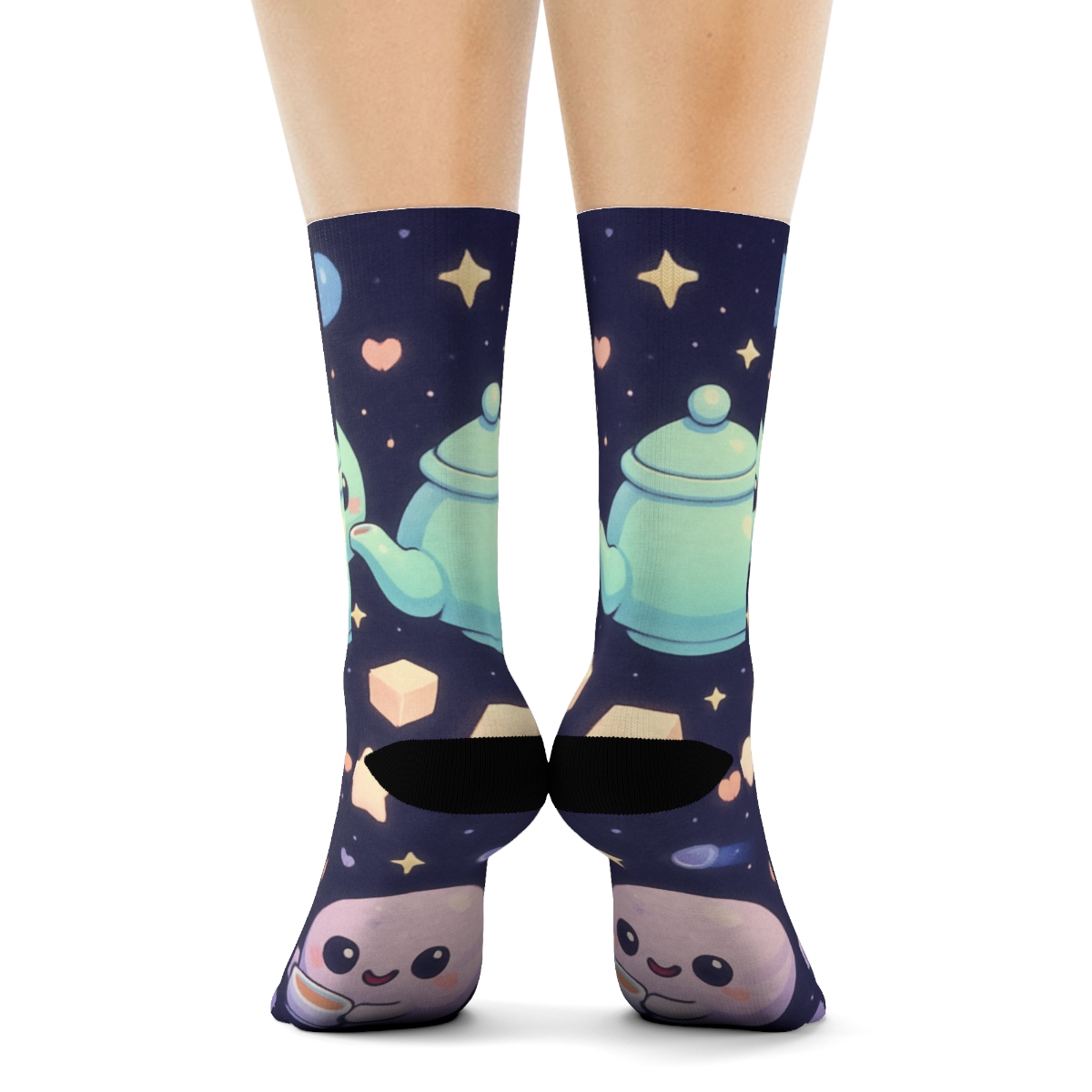 Pastel Planet Tea Party designer logo socks