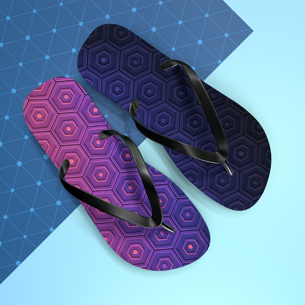 Hex Tile Gradient Pulse Matrix comfortable casual flip flops