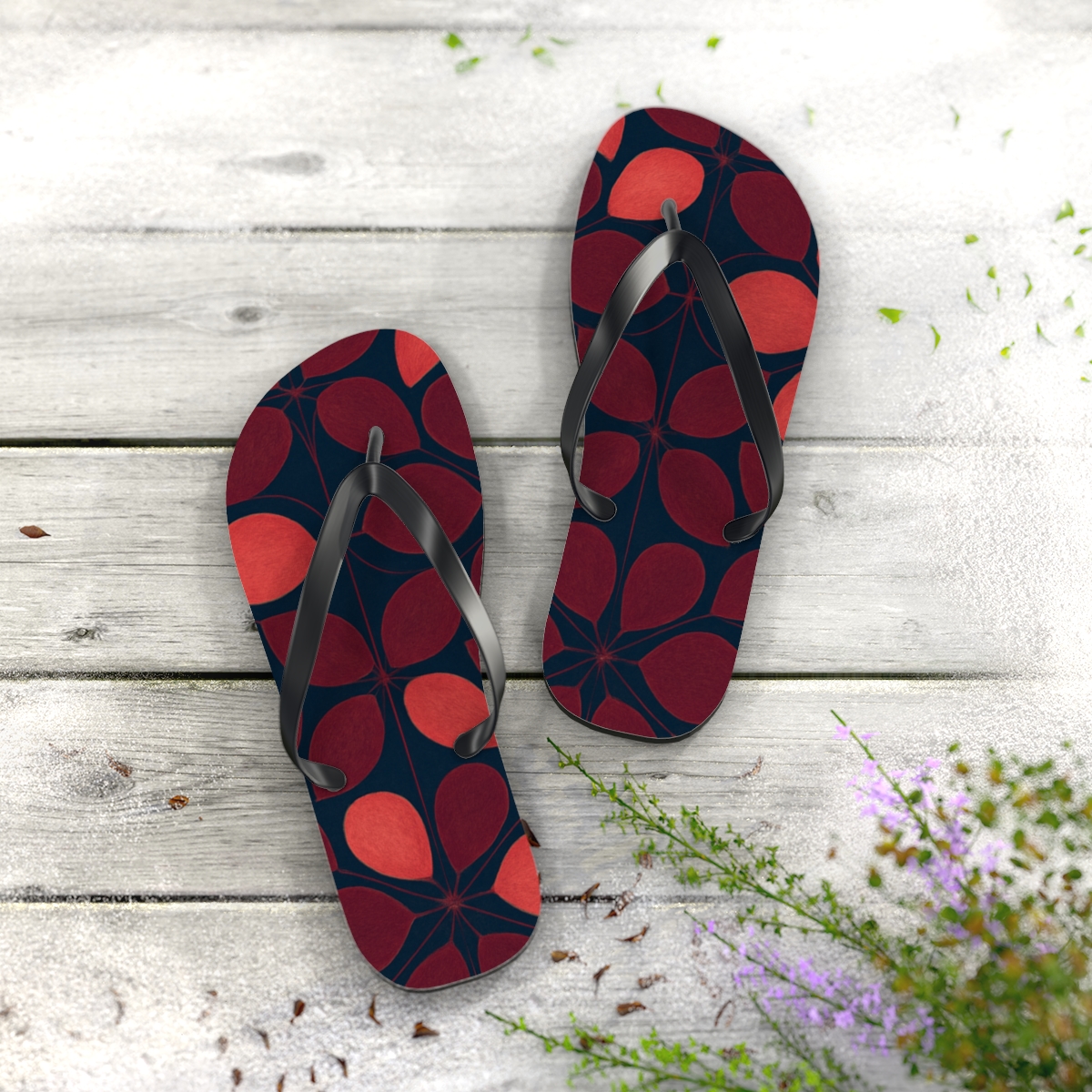 Camellia Pulse Lattice comfortable casual flip flops