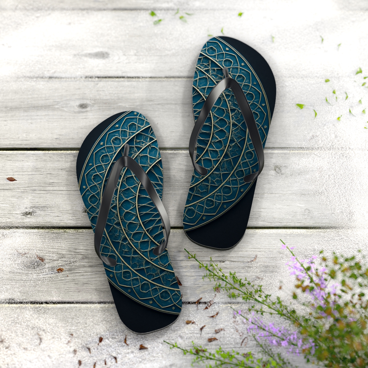 Prismatic Lattice Pulse personalized beach flip flops