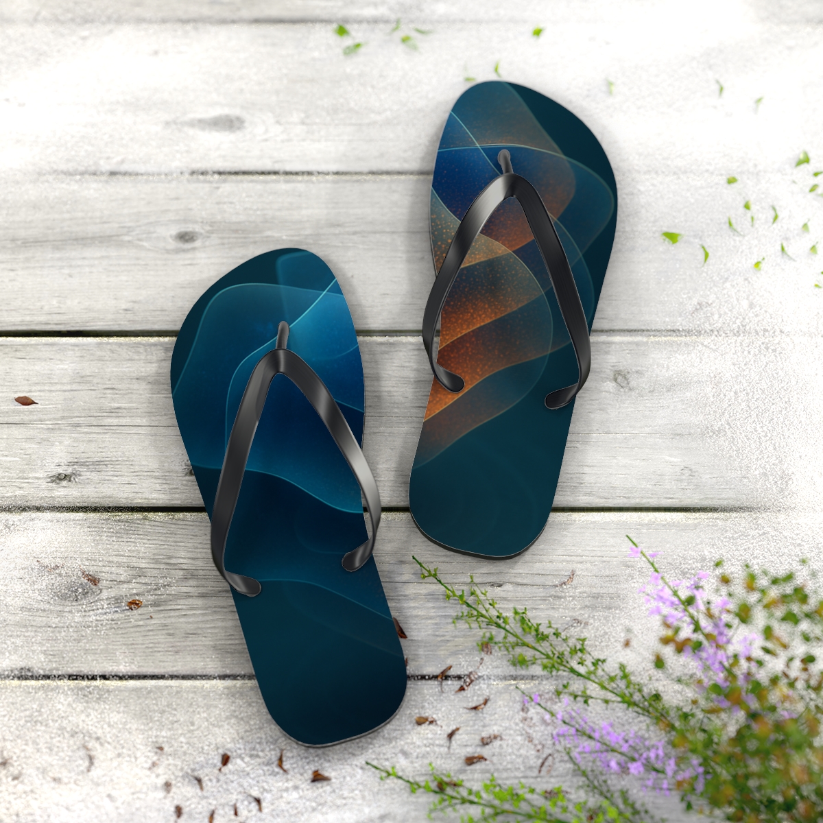 Cuttlefish Chromatic Cipher unique graphic flip flops