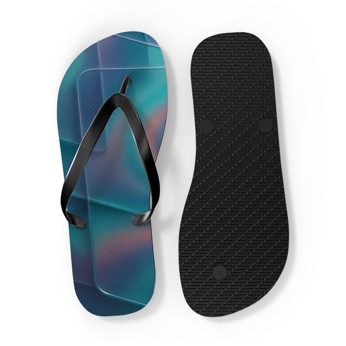 Cuttlefish Chromatic Cipher colorful rubber flip flops