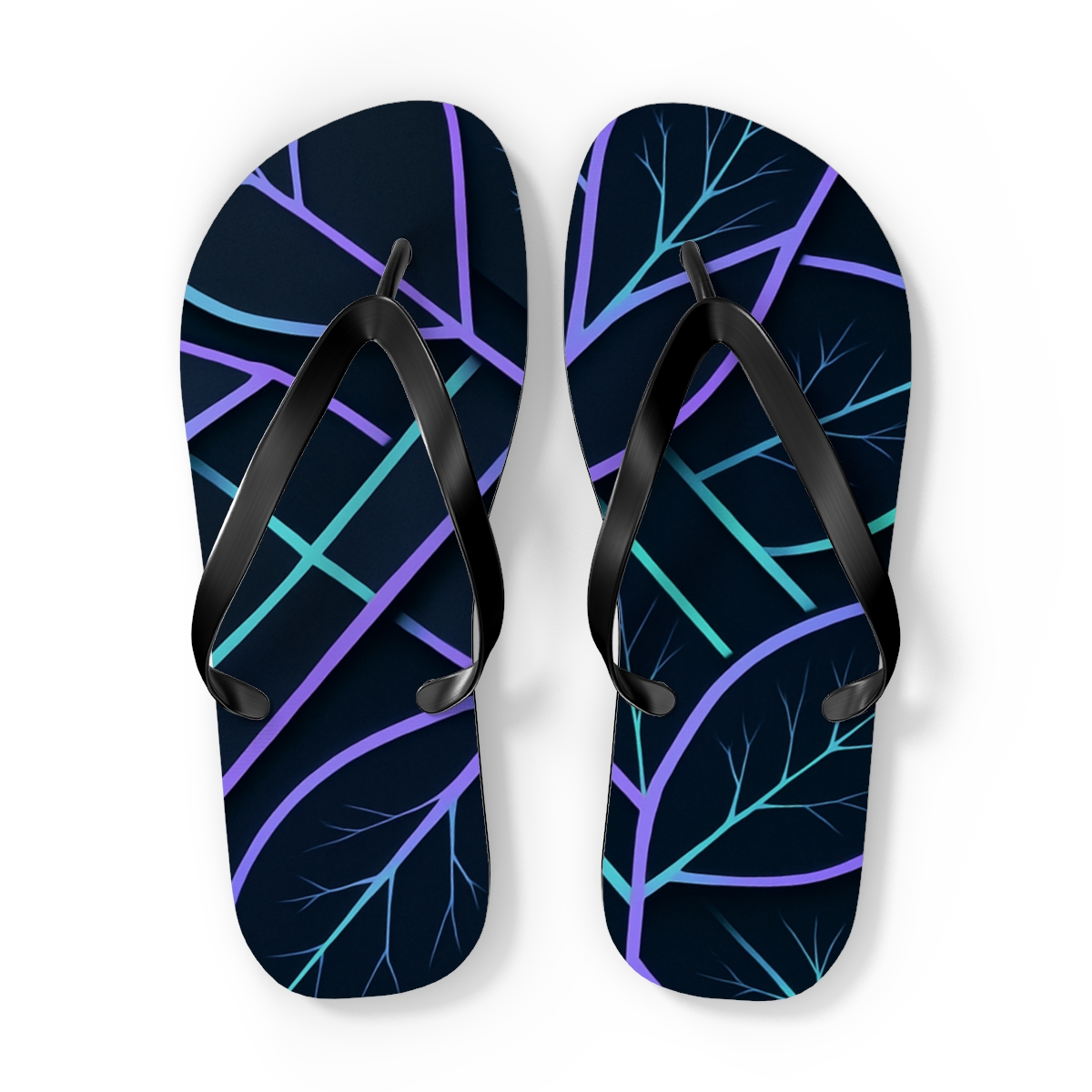 Orchid Vein Circuit Weave personalized beach flip flops