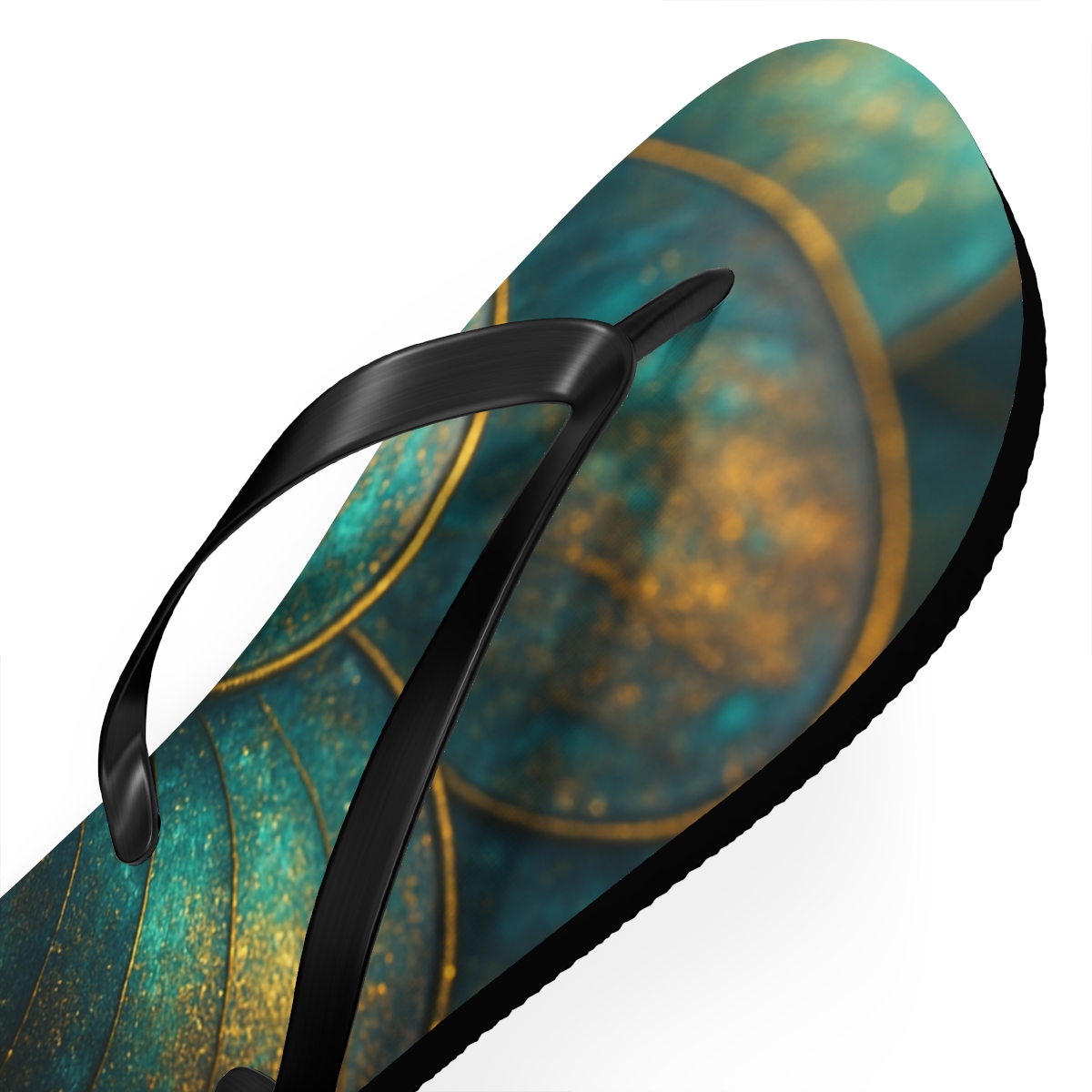 Iridescent Beetle Mosaic soft sole flip flops