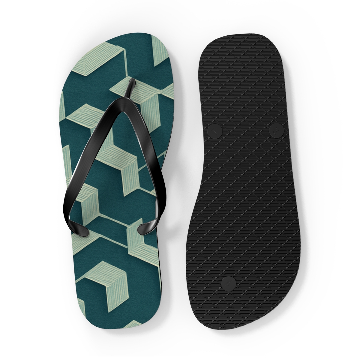 Hex Weave Oscillation trendy printed flip flops