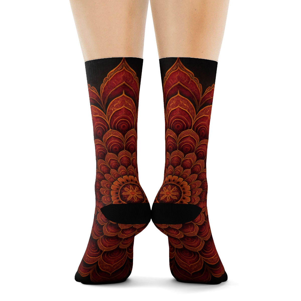 Ember Spiral Rosette Array trendy colorful socks