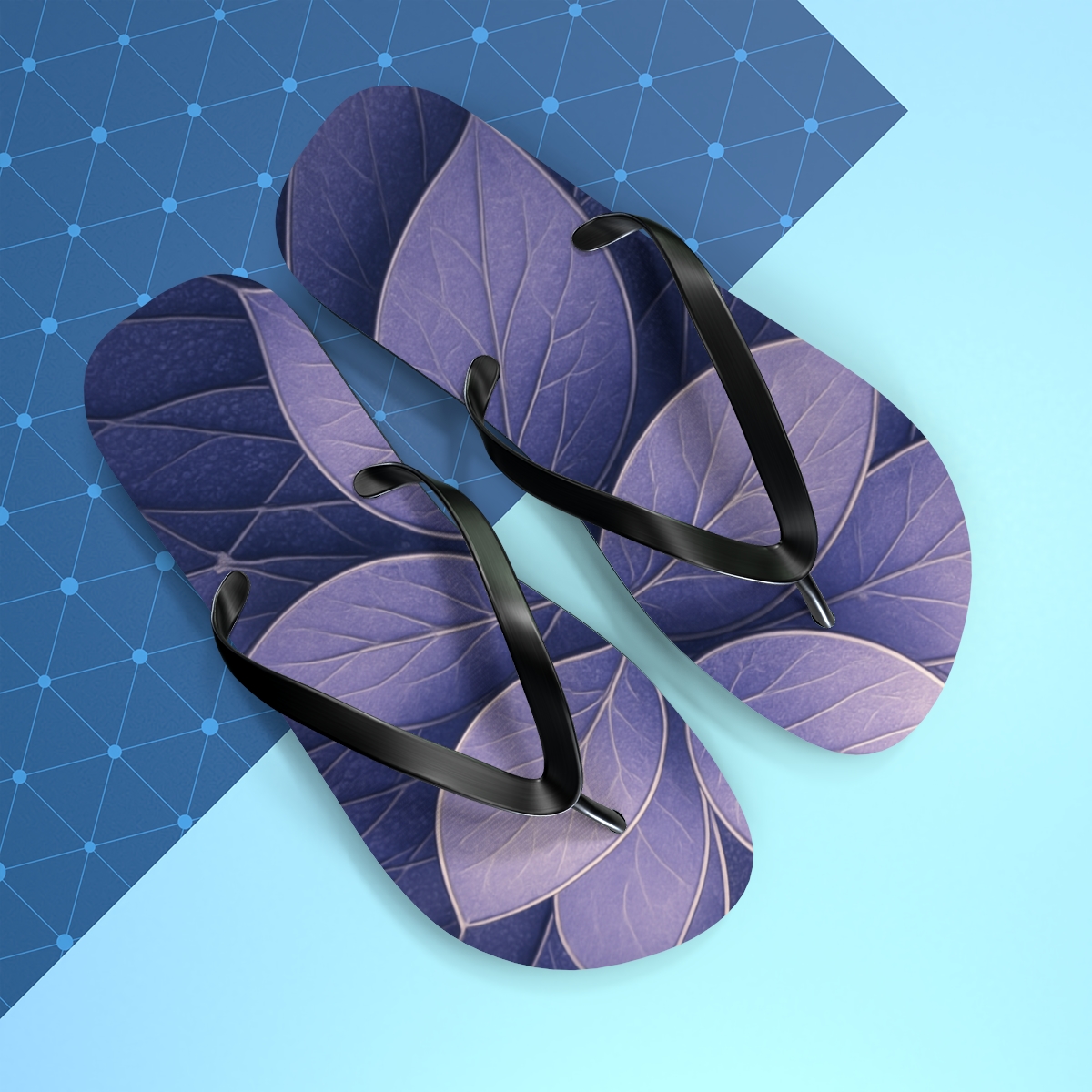 Petal Vein Lattice unique graphic flip flops