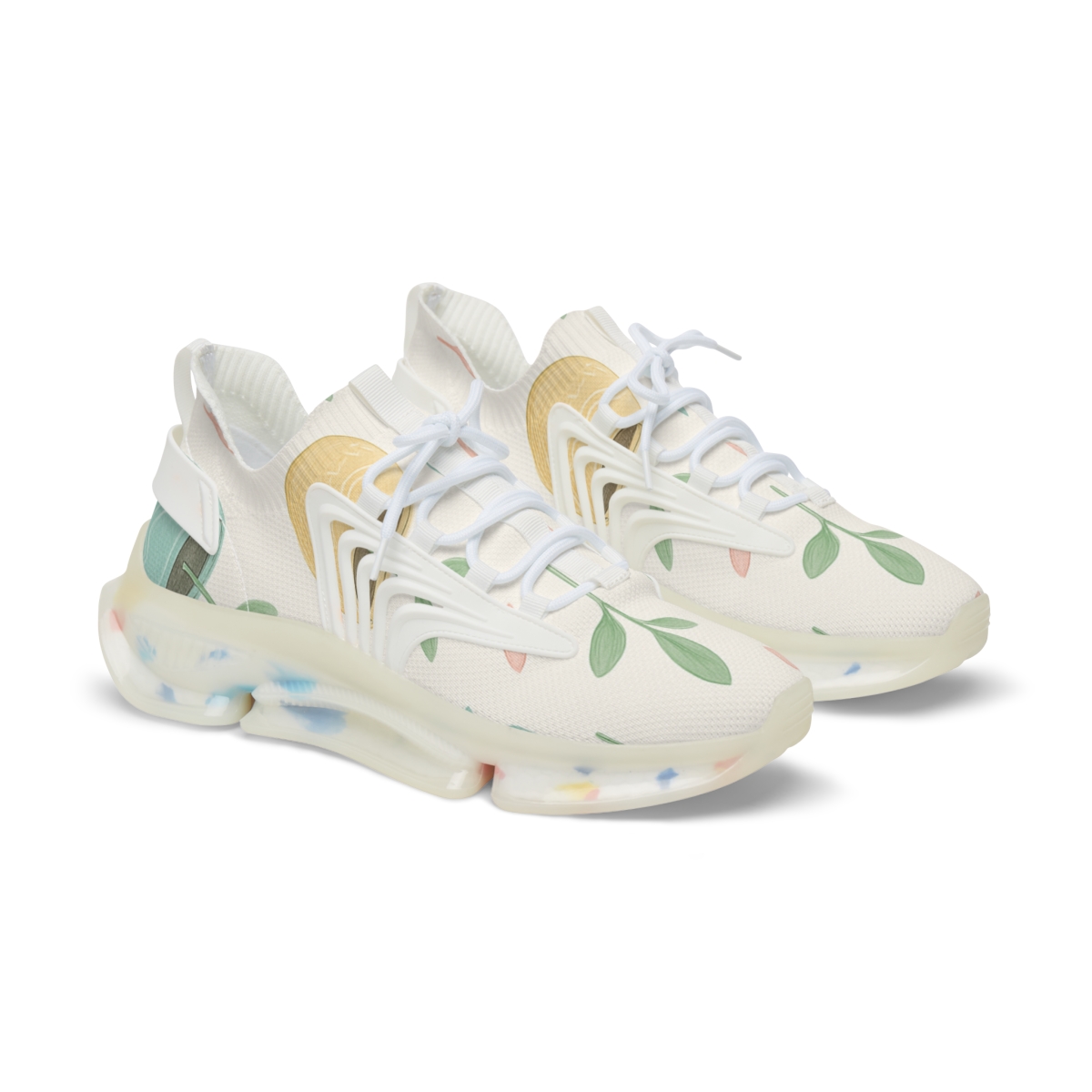 Spring Equinox Eggshell Garden Pattern stylish casual sneakers