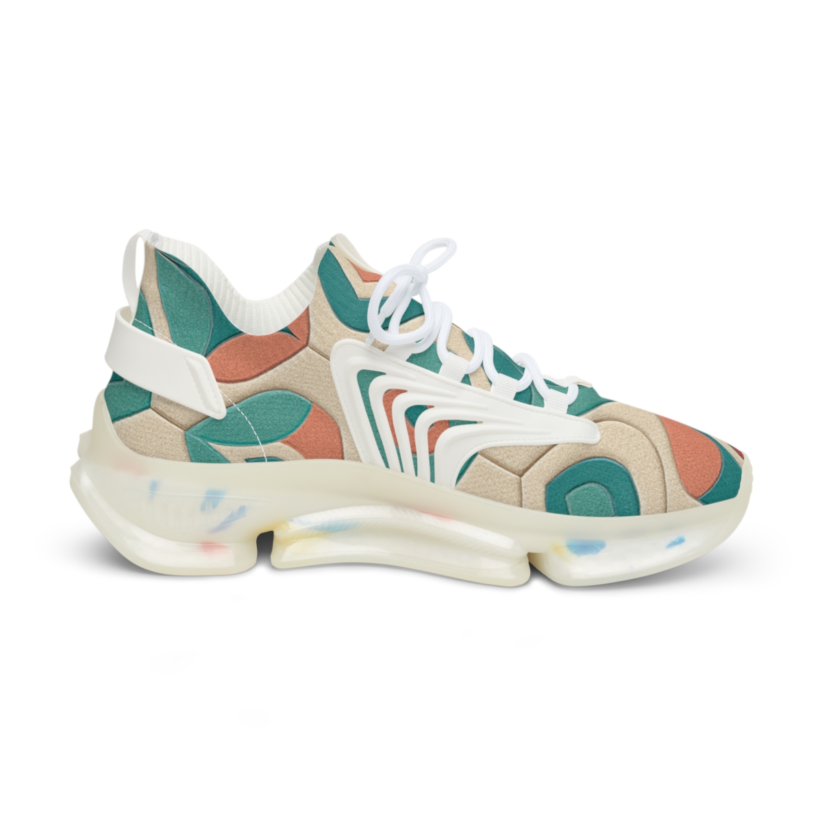 Hex Bloom Pixel Tessellation unique printed sneakers