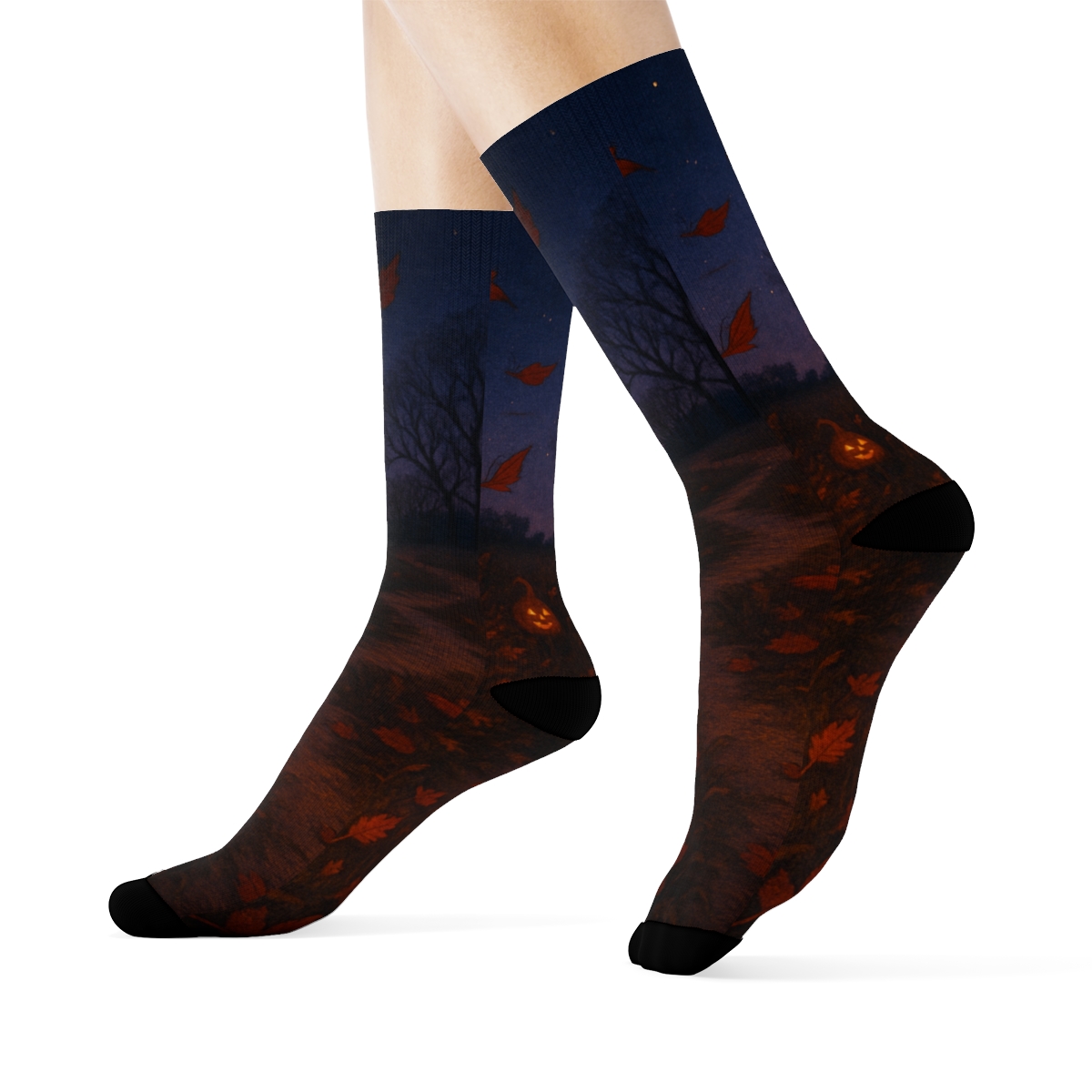 Halloween Lantern Meadow trendy colorful socks
