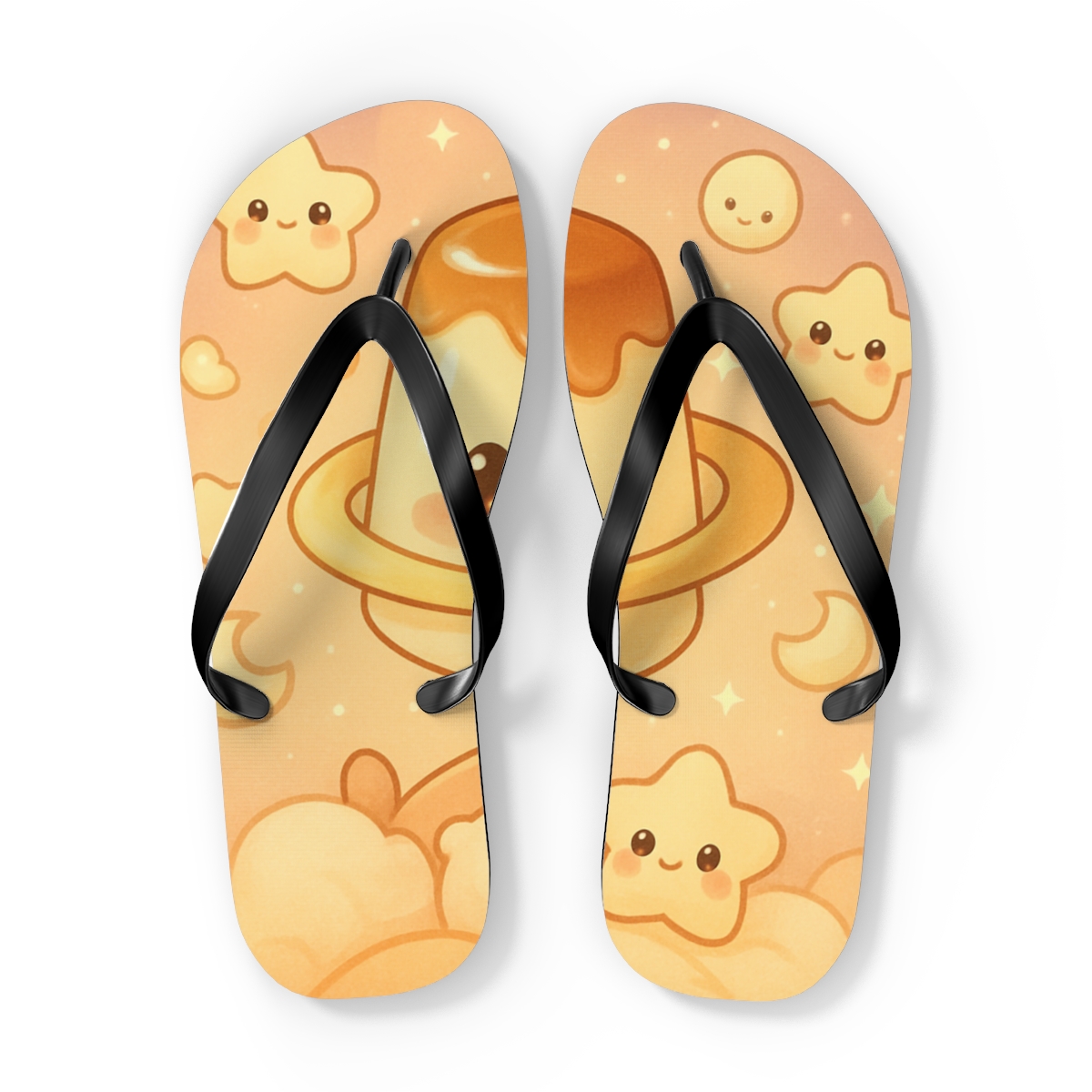 Pudding Planet Sleepover unique graphic flip flops