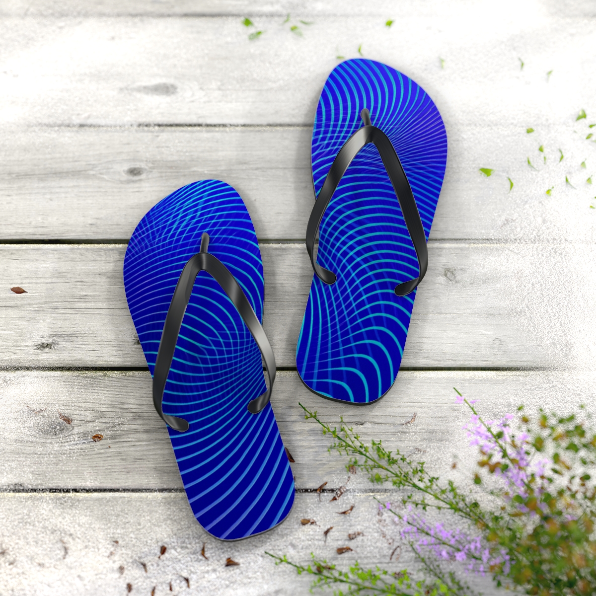 Moire Orbit Interference Weave custom flip flops